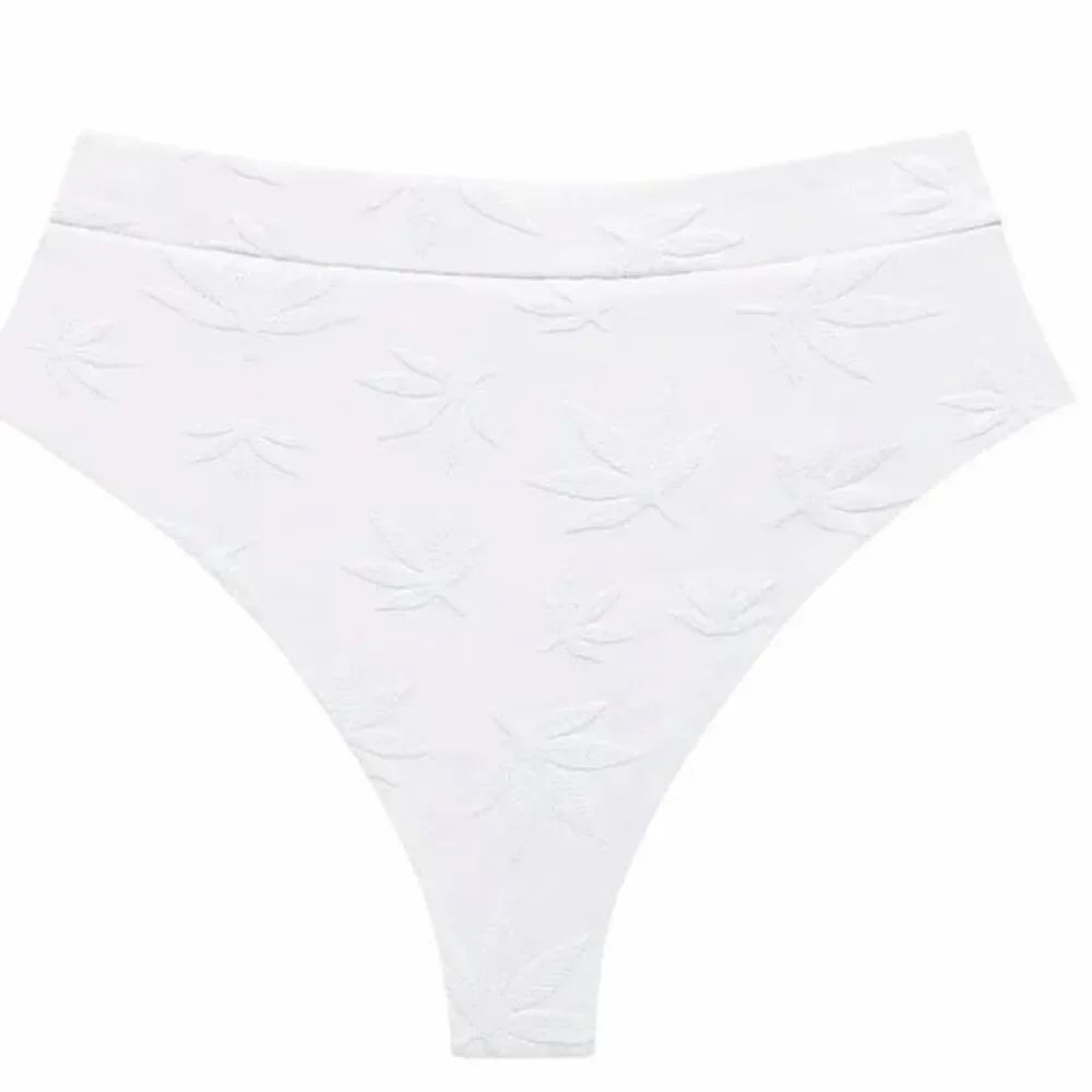 NWT Montce Mary Paulina Added Coverage Bikini Bottom White Leaf Jacquard XS